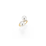 South Sea Pearl and Gold Ring With Diamonds