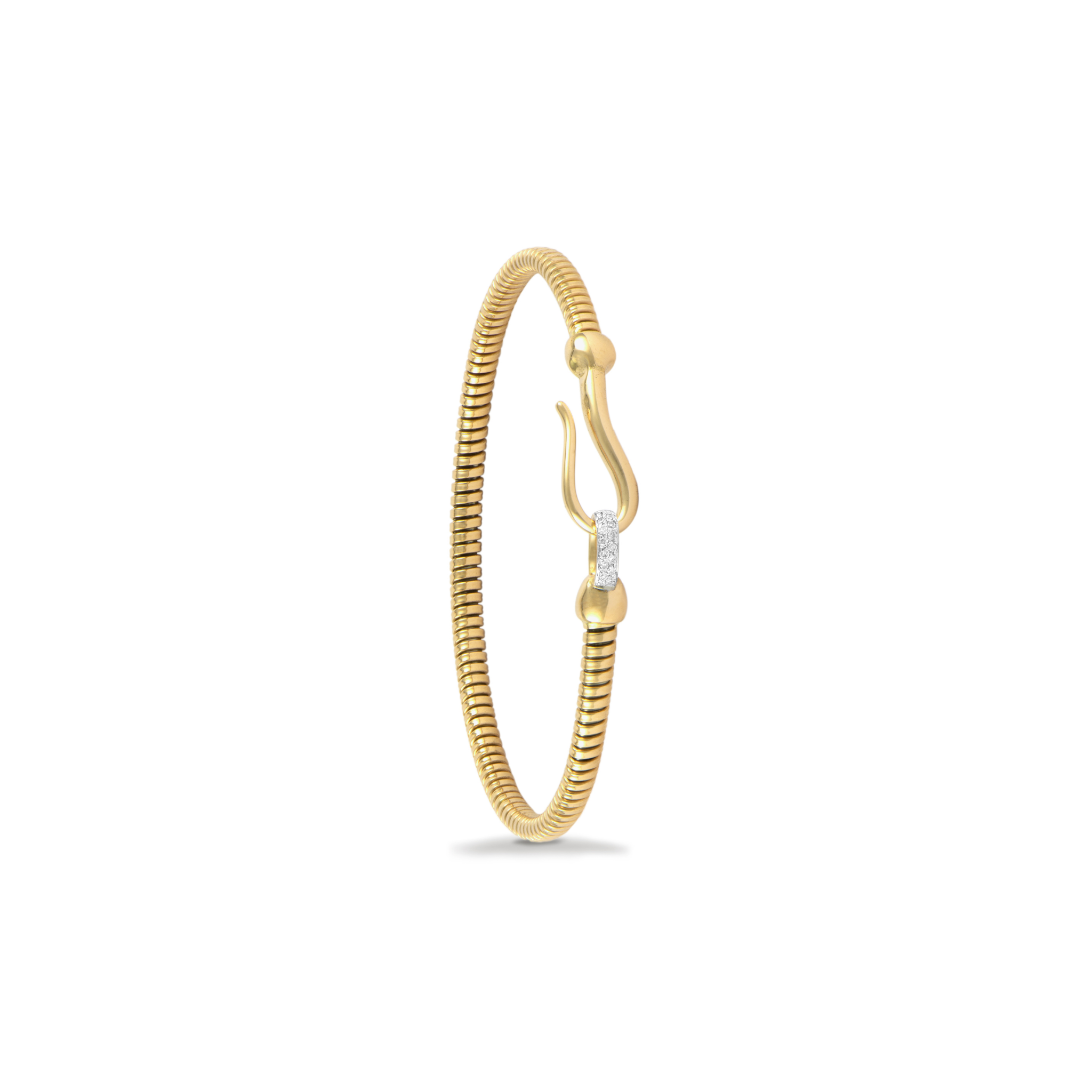 Gold Hook Bracelet with Diamonds Medium