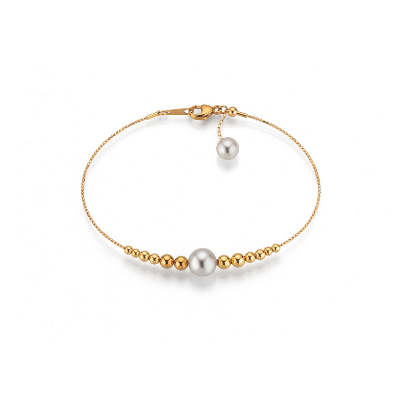 Akoya Pearl and Gold Bracelet