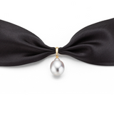 Black Silk Choker with South Sea Pearl