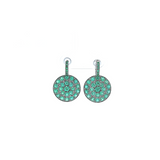 Drop Disc Earrings with Emeralds