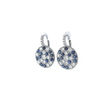 Drop Disc Earrings with Diamonds and Blue Sapphires