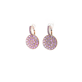 Drop Disc Earrings with Pink Sapphires