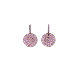 Drop Disc Earrings with Pink Sapphires