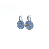 Drop Disc Earrings with Blue Sapphires