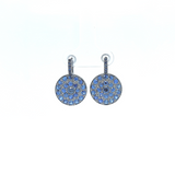 Drop Disc Earrings with Blue Sapphires