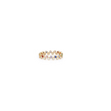 Wavy Rainbow Sapphire Eternity Band with Diamonds