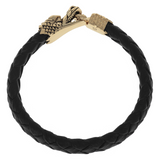 Leather Bracelet with Small 10kt Gold Dragon Clasp