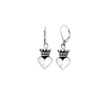 Small 3D Crowned Heart Leverback Earrings - Danielle B.