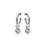 Small Pave CZ Crowned Heart Hoops - Danielle B.