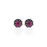 Crowned Pink Topaz Stud Earrings