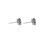 Crowned Pink Topaz Stud Earrings