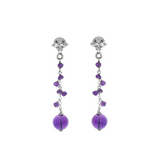 MB Cross Stud Earrings with Amethyst Drops - Danielle B.