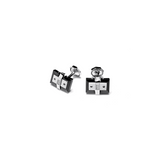 Stainless Steel Cufflinks with Diamonds