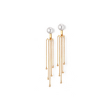 Akoya Pearl and Gold Earrings with Diamonds