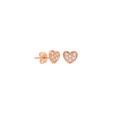 Diamond Heart Stud Earrings