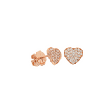 Diamond Heart Stud Earrings