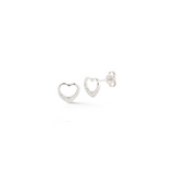 Diamond Heart Stud Earrings