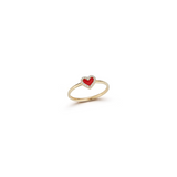 Diamond and Enamel Heart Ring