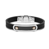 Rose Gold, Carbon Fiber, Stainless Steel and Rubber Bracelet