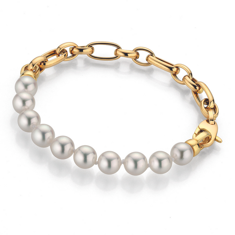 Akoya Pearl and Gold Bracelet