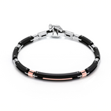 Rose Gold and Stainless Steel Bracelet with Diamonds