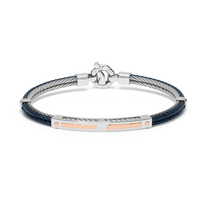 Rose Gold and Stainless Steel Bracelet with Diamonds