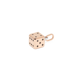 Rose Gold Dice Pendant with Black Diamonds