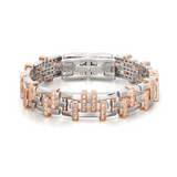 Rose and White Gold Bracelet with Diamonds