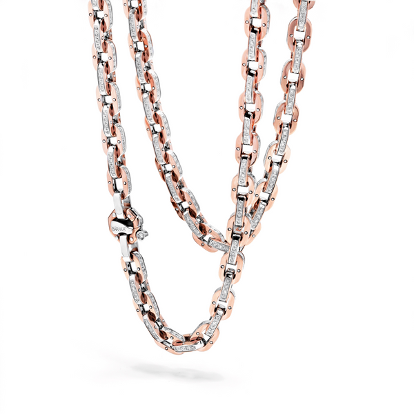 Baraka White and Rose Gold Necklace with Diamonds