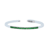 Dado White Ceramic and Tsavorite Bracelet - Danielle B.