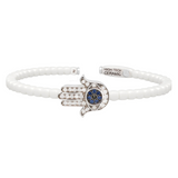 Dado White Ceramic Hamsa Bracelet - Danielle B.