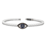 Dado White Ceramic Evil Eye Bracelet - Danielle B.