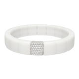 Domino White Ceramic and Diamond Bracelet