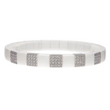 Scacco White Ceramic and Diamond Bracelet