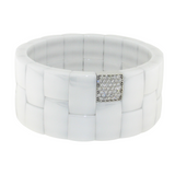 Domino White Ceramic and Diamond Bracelet