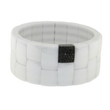 Domino White Ceramic and Black Diamond Bracelet