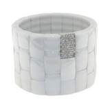 Domino White Ceramic and Diamond Bracelet