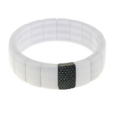 Domino White Ceramic and Black Diamond Bracelet