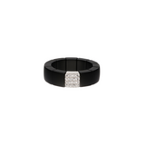 Scacco Black Ceramic and Diamond Ring