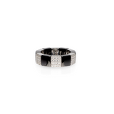 Scacco Black Ceramic and Diamond Ring