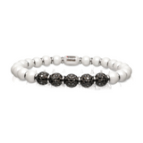 Sfera White Ceramic and Black Diamond Bracelet