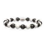 Sfera White Ceramic and Black Diamond Bracelet