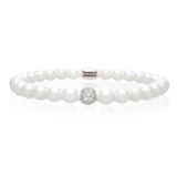 Sfera Large White Ceramic and Diamond Bracelet