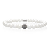 Sfera Large White Ceramic and Black Diamond Bracelet