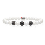 Sfera Large White Ceramic and Black Diamond Bracelet