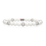 Sfera Large White Ceramic and Diamond Bracelet