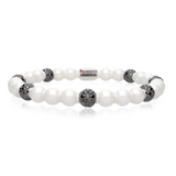 Sfera Large White Ceramic and Black Diamond Bracelet