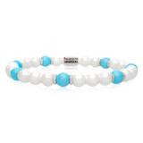 Sfera Large White Ceramic, Turquoise and Diamond Bracelet