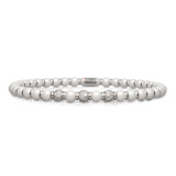 Sfera Small White Ceramic and Diamond Bracelet